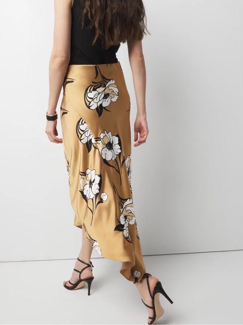 White House Black Market Satin Slip Midi Skirt Size 6 (would fit 8 or 10 also) - Picture 2 of 12